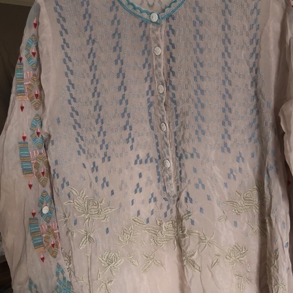 Johnny Was Tunic top heavily embroidered all over extra small gorgeous colors - Picture 8 of 16